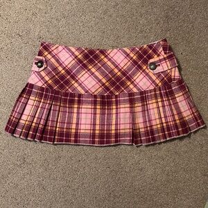 Abercrombie & Fitch Plaid Skirt - Pink and Yellow